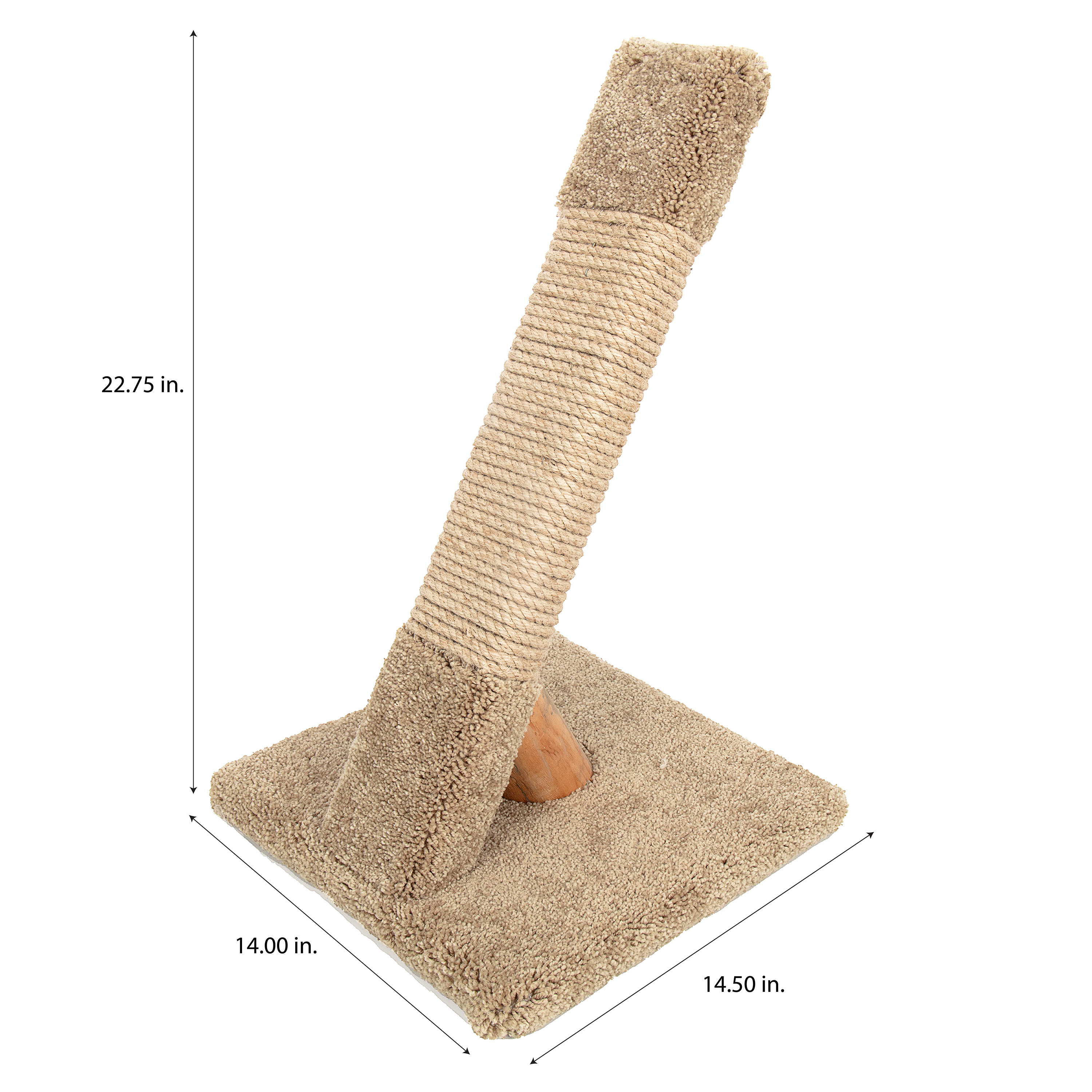 Angled store scratching post